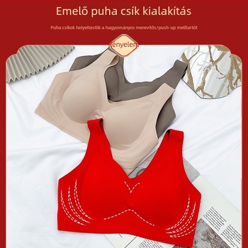 Varrás nélküli, drót nélküli melltartó nőknek, push-up hatás, oldalsó támasz, hátformázás, 3/4 kosár, vékony formázott kosár