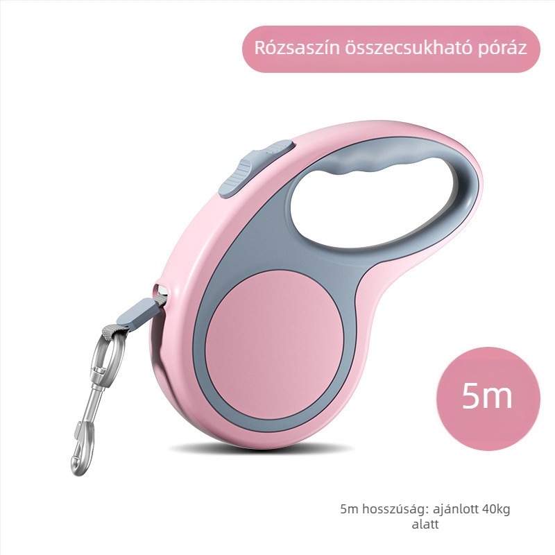 Macska behúzható póráz selyem virág medállal, Ninth Level márka, kisállat kötél