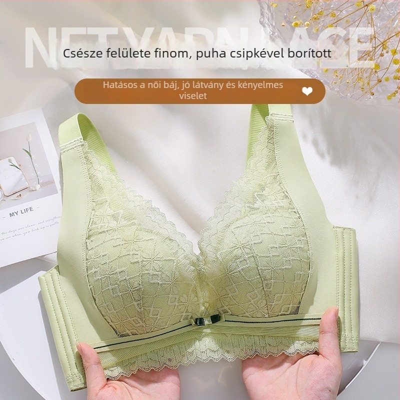 Csipkés latex melltartó, vezeték nélküli, 3/4 kosár, levehető dupla vállpánt, oldalsó gyűrűzés, vastag párnázás