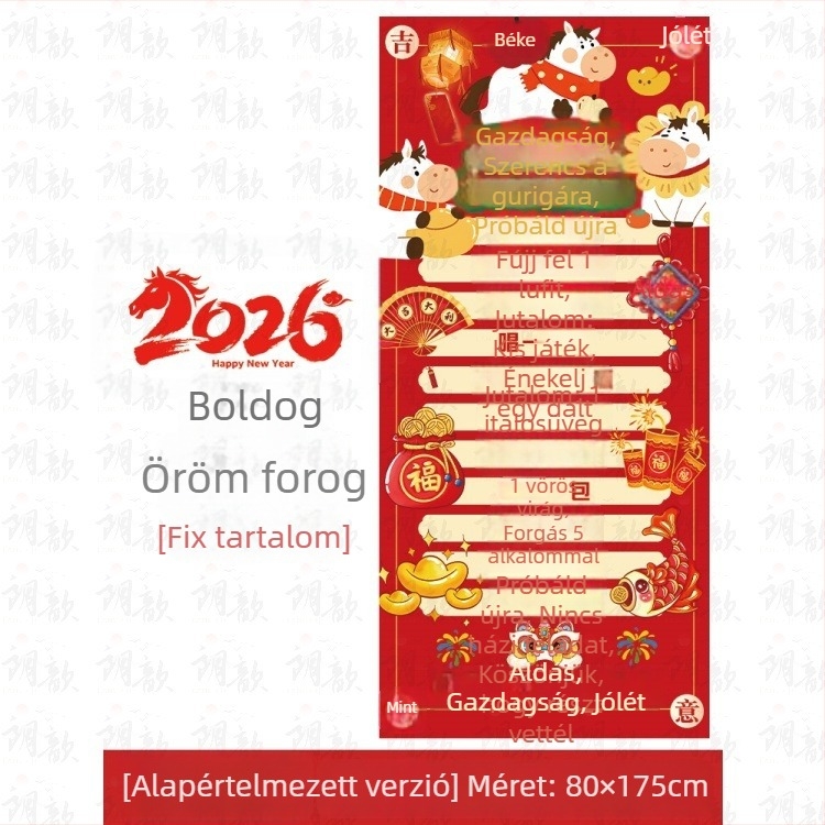 Térdekorációs rekvizítok, PP anyag, A ló éve / Újév téma, alkalmas megnyitó ünnepségekhez, vállalati éves értekezletekhez és lottóeseményekhez