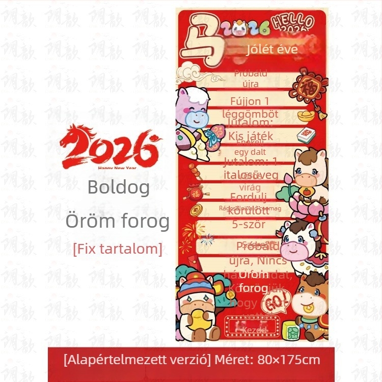 Térdekorációs rekvizítok, PP anyag, A ló éve / Újév téma, alkalmas megnyitó ünnepségekhez, vállalati éves értekezletekhez és lottóeseményekhez