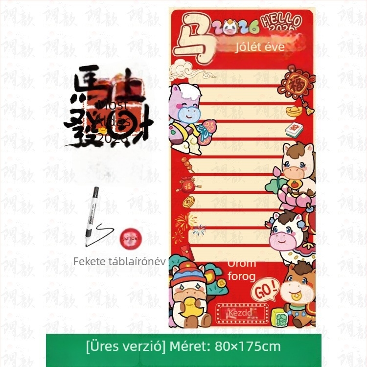 Térdekorációs rekvizítok, PP anyag, A ló éve / Újév téma, alkalmas megnyitó ünnepségekhez, vállalati éves értekezletekhez és lottóeseményekhez