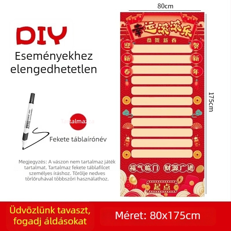 Térdekorációs rekvizítok, PP anyag, A ló éve / Újév téma, alkalmas megnyitó ünnepségekhez, vállalati éves értekezletekhez és lottóeseményekhez