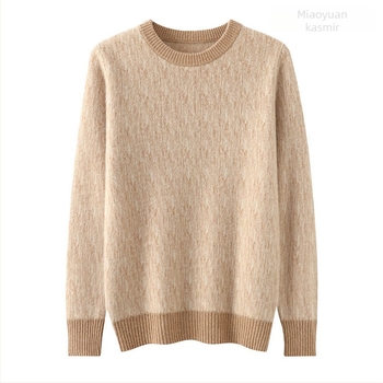 Férfi gyapjú pulóver kerek nyakkal, color-block jacquard mintázat, dupla rétegű kötés, 100% gyapjú, karcsú szabás
