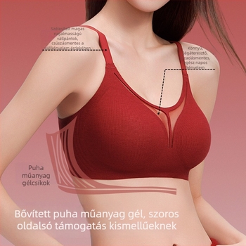 Sima női fehérnemű szett piros menyasszonyi, hálós anyagú push-up melltartóval, kis méretű mellekhez