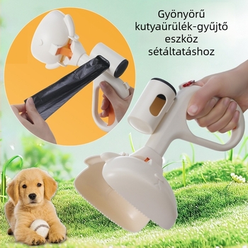 Kutyapiszok felszedő eszköz kampóval és zacskó tartóval — műanyag, 40 db csomag, macskáknak és kutyáknak