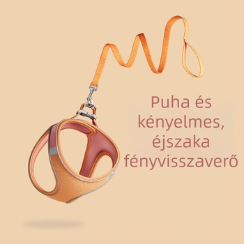 Fényvisszaverő macska hám mellény pórázzal, kiszökés elleni