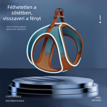 Fényvisszaverő macska hám mellény pórázzal, kiszökés elleni