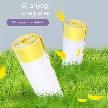 Szemeteszsák automata zárással, macskaalmás zacskók, PE műanyag, extra vastag, folyamatos tekercs