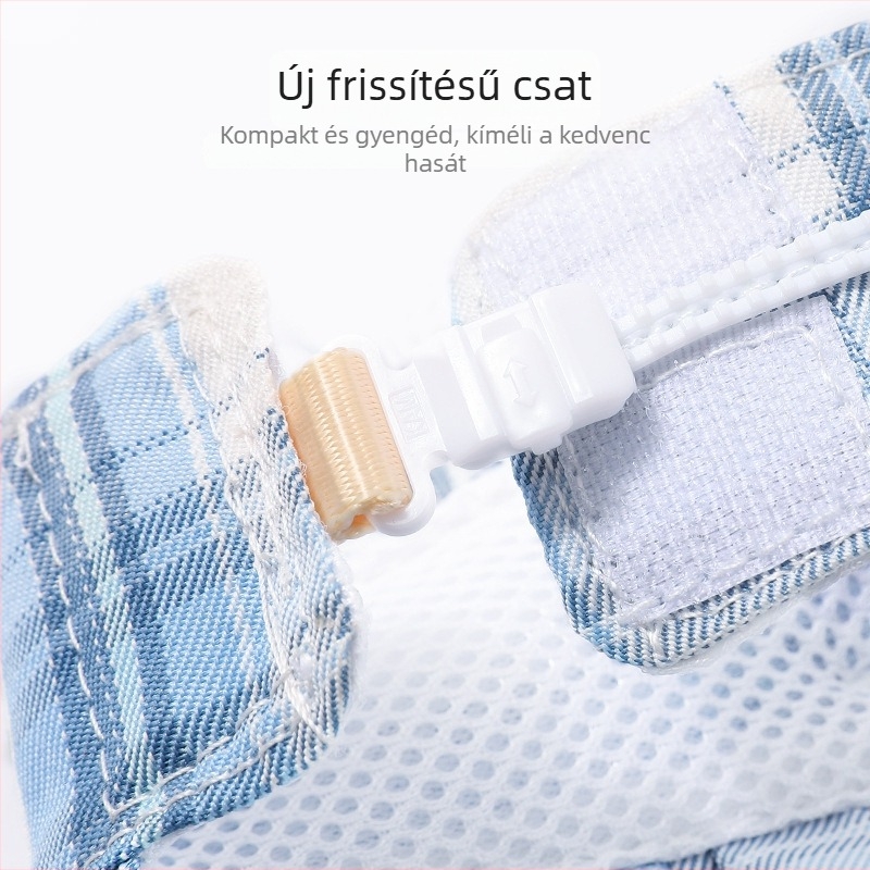 Macska hám és póráz – kockás mintázatú készlet