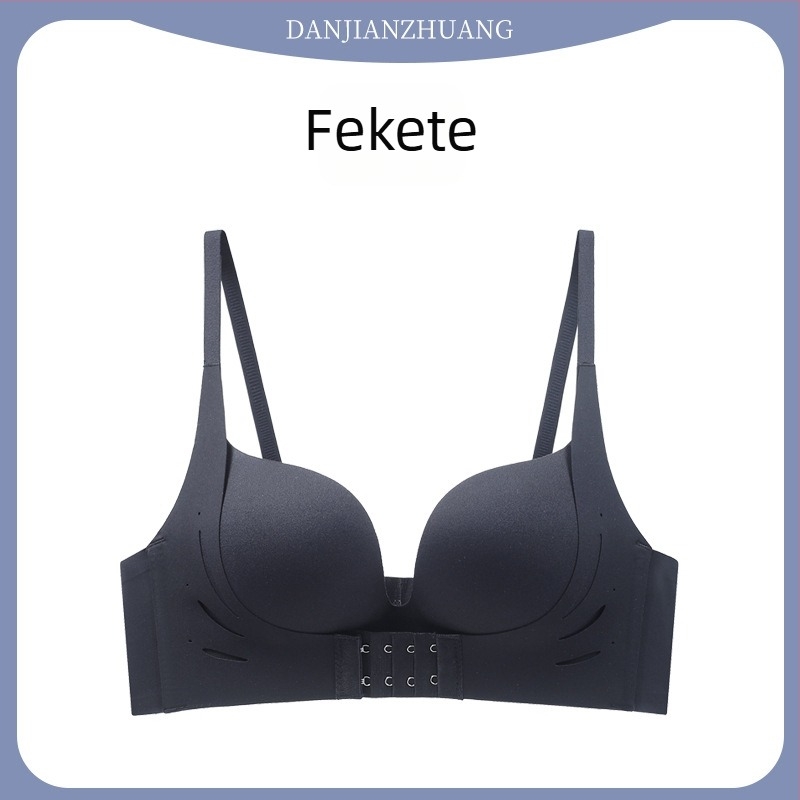 Varrásmentes felhúzós melltartó elöl záródással, kis mellekhez, vezeték nélküli, 3/4 kosár, formázott kosarak vékony felsővel és vastag alsó résszel nylonból