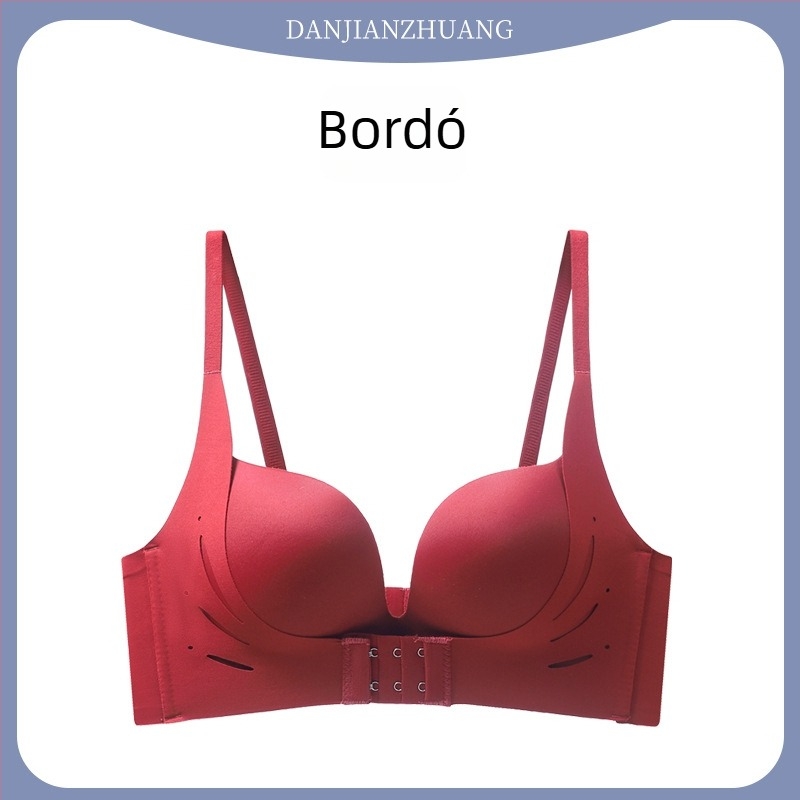 Varrásmentes felhúzós melltartó elöl záródással, kis mellekhez, vezeték nélküli, 3/4 kosár, formázott kosarak vékony felsővel és vastag alsó résszel nylonból
