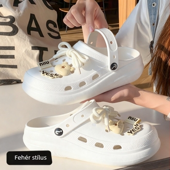 Női EVA perforált cipő, csúszásgátló, kerek orr, 5 cm sarok, EVA felsőrész és talp
