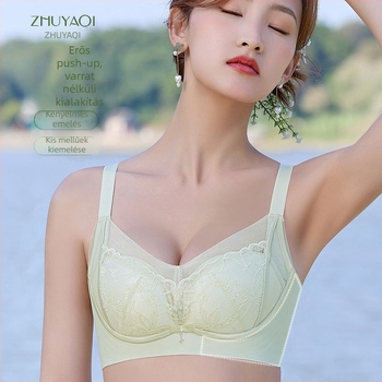 Push-Up csipkés selyem melltartó, nylon anyag, mulberry selyem bélés, 3/4 kosár, fix dupla pántok, hátul négy soros záródás