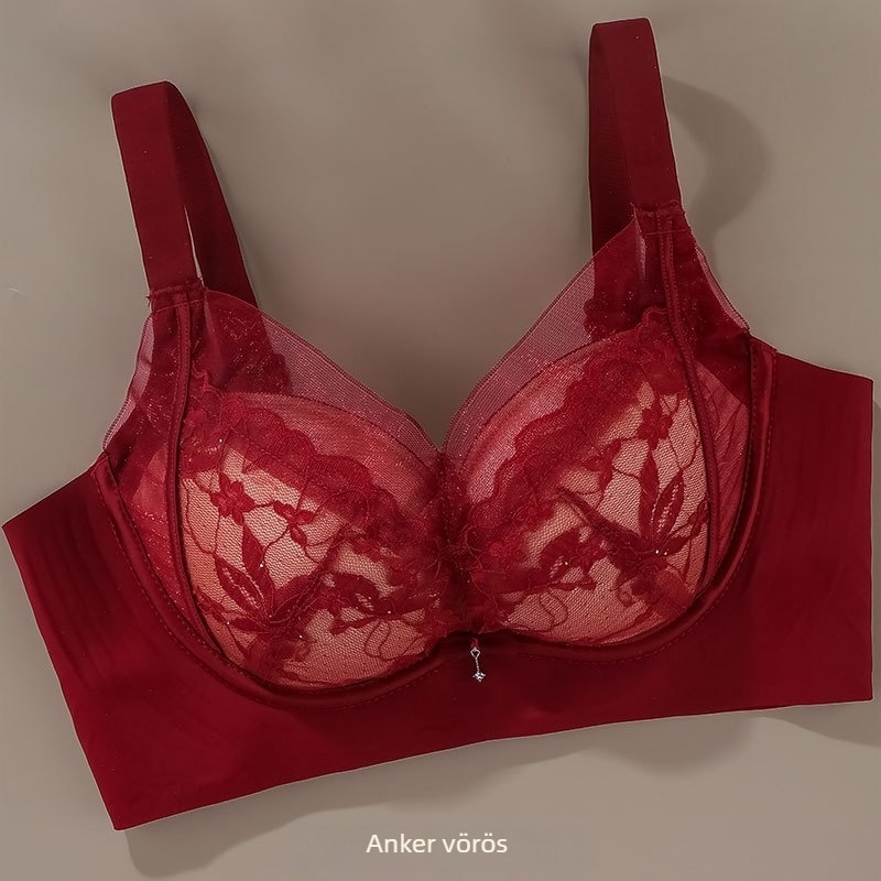 Push-Up csipkés selyem melltartó, nylon anyag, mulberry selyem bélés, 3/4 kosár, fix dupla pántok, hátul négy soros záródás