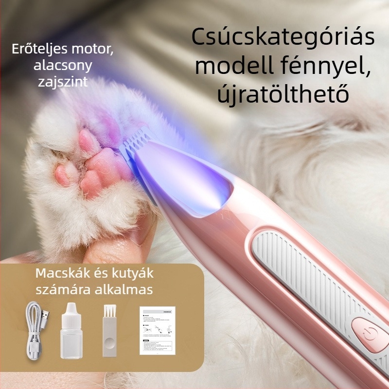 Csendes elektromos tappancstrimmer macskáknak és kutyáknak