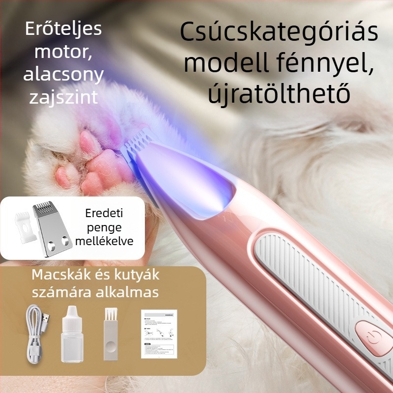 Csendes elektromos tappancstrimmer macskáknak és kutyáknak