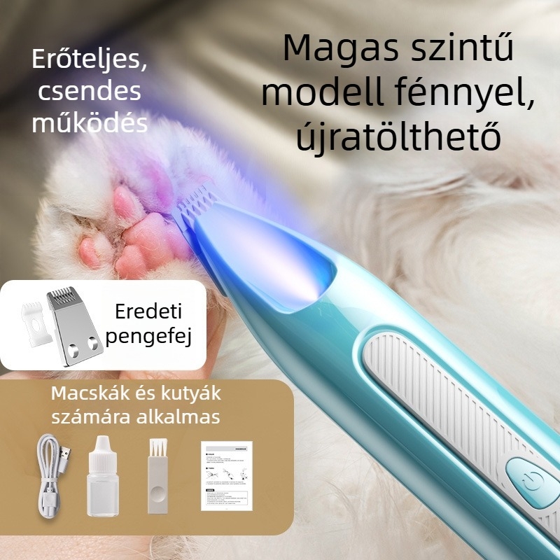 Csendes elektromos tappancstrimmer macskáknak és kutyáknak