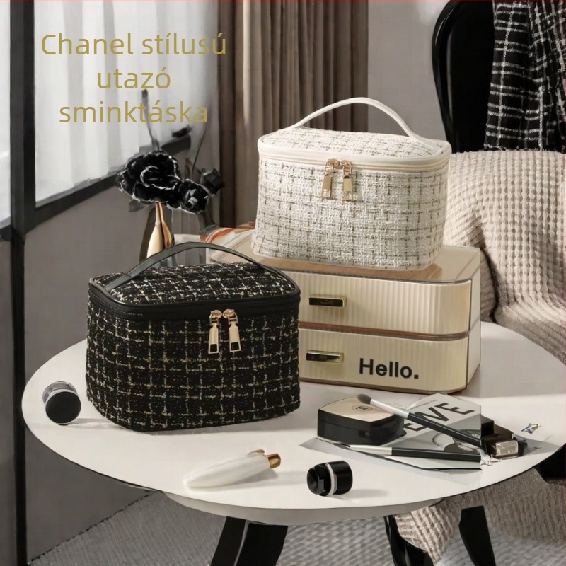 Sminkes táska Xiaoxiangfeng, kocka alakú, vászon anyagból, multifunkcionális, utazáshoz (Modell: Xiaoxiangfeng kozmetikai táska; Forma: Kocka; Anyag: Vászon; Funkció: Multifunkcionális; Alkalmazás: Utazás)