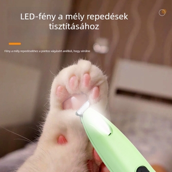 Állat lábfejének elektromos pedikűr készüléke, kutyáknak és macskáknak, ABS anyagból, LED világítással