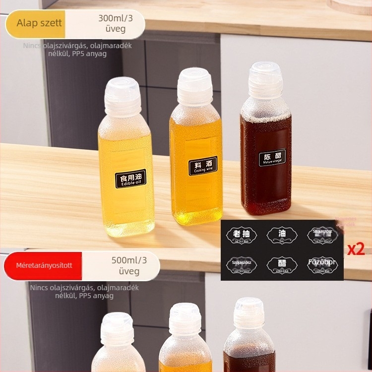 Olajspray palack – PP, szivárgásmentes, nyomásos permetező funkció, modern minimalista dizájn