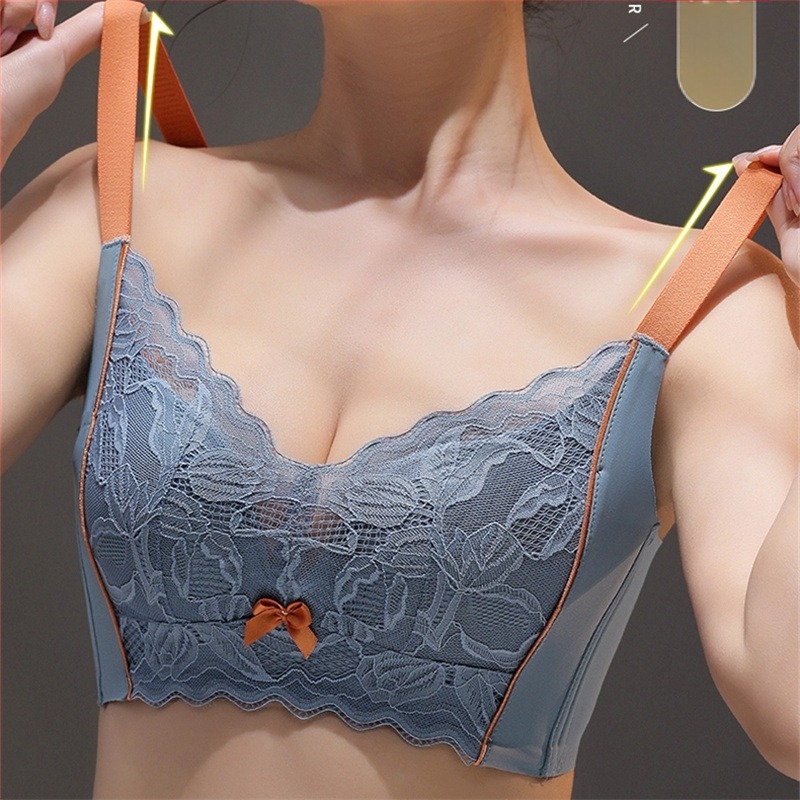 Csipkés, vezeték nélküli formázó melltartó, 3/4 kosár, fő anyag: nylon/csipke, bélés spandex 30–50%, állítható vállpántok, hátul négy sor kampó