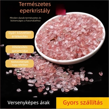 Kristály kavics akváriumokhoz és virágtartókhoz; eper kristály kavics; nyers kő; kínai stílus; tömeges csomagolás