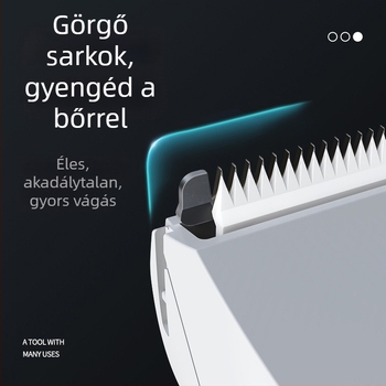Újratölthető elektromos hajvágó készlet, cserélhető fejekkel, komplett készlet háziállatokhoz, ABS + rozsdamentes acél