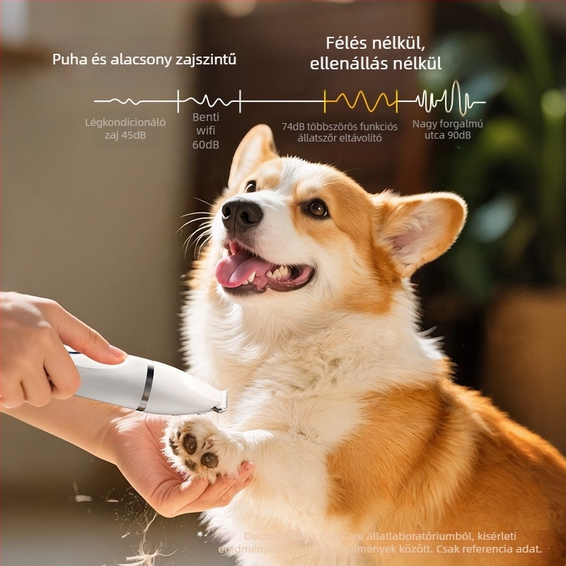 Többfunkciós kisállat-gondozó eszköz: elektromos nyíró kutyák és macskák számára, eszköz a szőrszálak nyírására a tappancsokon, elektromos körömfúró (Favored; ABS; CE, FCC, Rohs, UKCA)