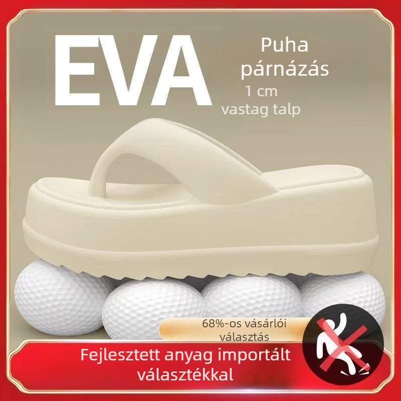 Női flip-flopok EVA felsőrésszel és EVA talppal, lábujj forma – halszálka minta, lazító stílus, nyár 2024