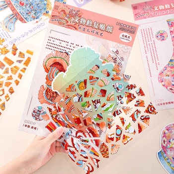 3D dioráma tájkép matricák kulturális relikviákkal | kézzel készített DIY, nyomtatott | Anyag: PET/fehér karton | Márka: Seventh Princess | Termék kód: Qgz-zj9