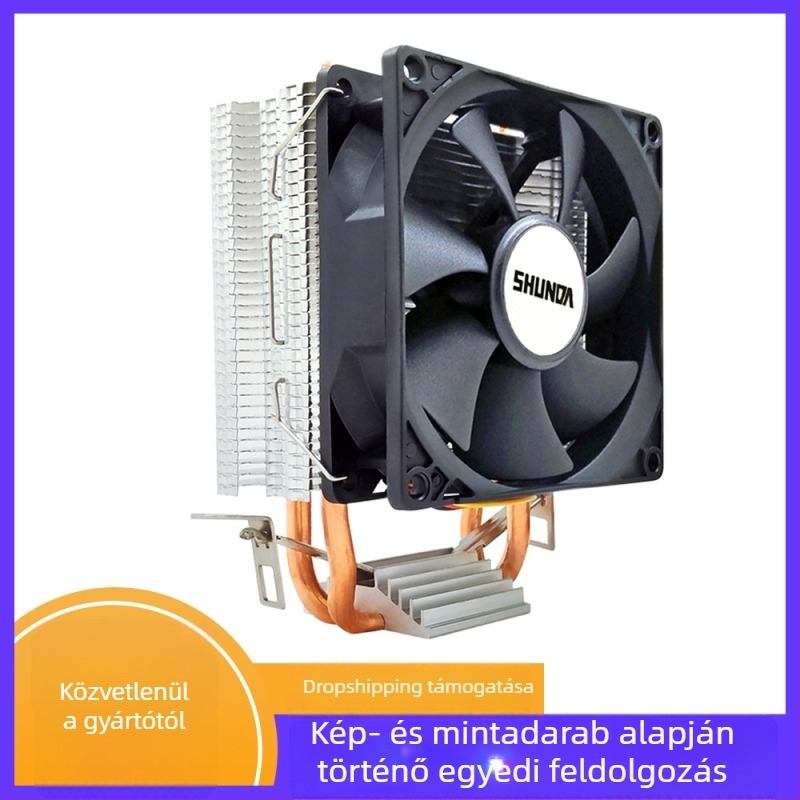 CPU hűtő RGB világítással (6 hőcső, réz-alumínium kötés, 600–1800 RPM, 40 dBA)