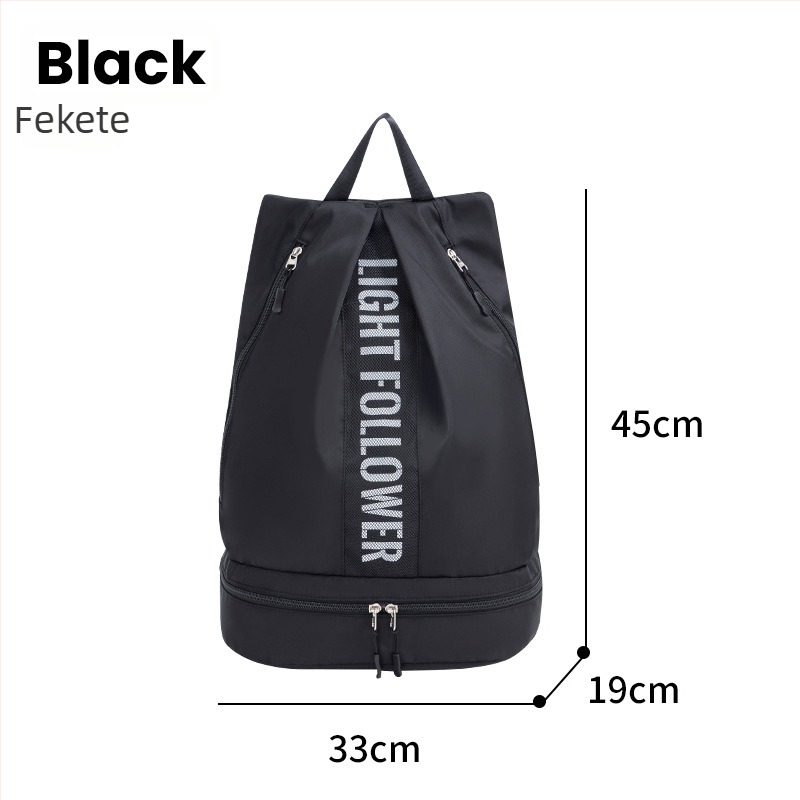 Száraz–nedves elválasztású edzőtáska kézitáska stílusban, nagy kapacitású, poliészter anyagú, többfunkciós utazáshoz, jóga és úszás