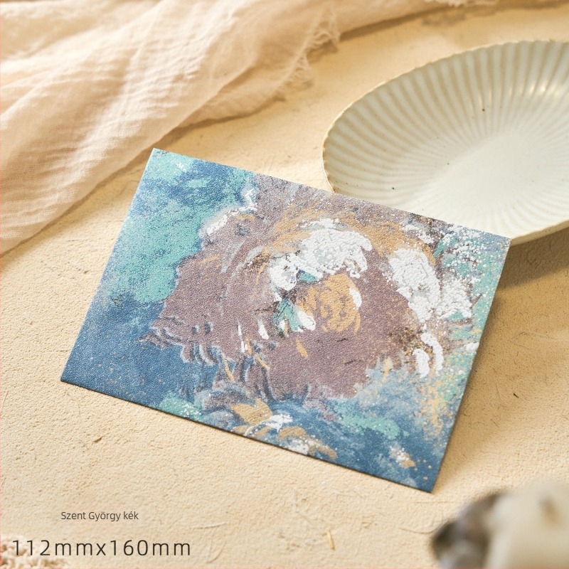 Virágok levelei sorozat: speciális papírból készült borítékok aranyozott relieffel, modell: Virágok között boríték, retro stílusú ajándékcsomag