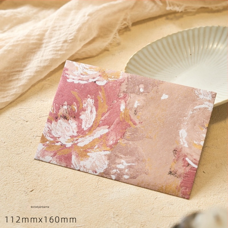 Virágok levelei sorozat: speciális papírból készült borítékok aranyozott relieffel, modell: Virágok között boríték, retro stílusú ajándékcsomag