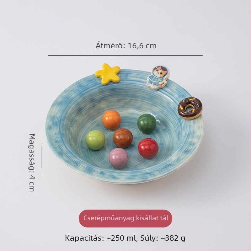 Macska kerámiás lassú etetéses tál emelt tartóval, Anmeixi