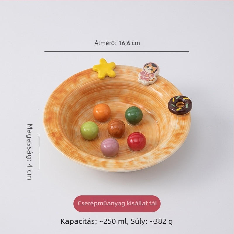 Macska kerámiás lassú etetéses tál emelt tartóval, Anmeixi