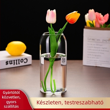 Lapos szájú váza magas boroszilikát üvegből (Márka: Other; Csomagolás: Karton)