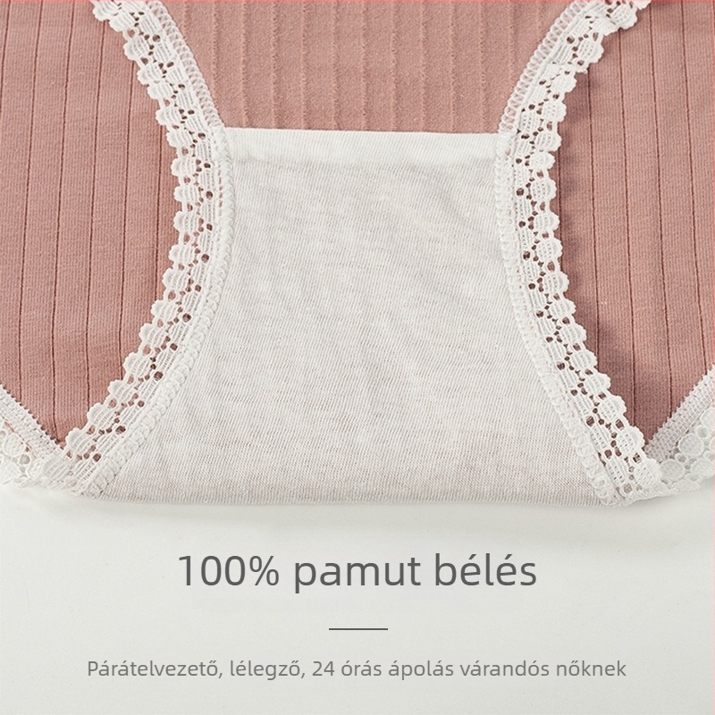 Kismama fehérnemű, alacsony derekú, 100% pamut anyag, szemérem résznél pamut bélés, egész éves viseléshez