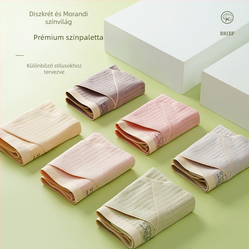 Varrás nélküli terhesnői alsónemű középmagas derekú, has-támasz, lélegző pamutanyagból