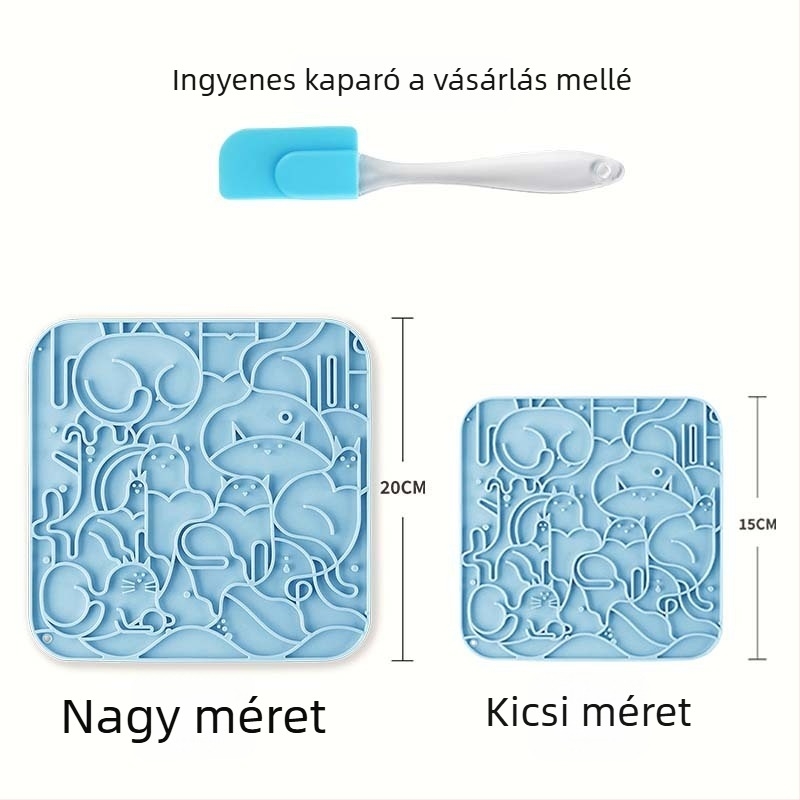 Szilikonból készült lassú etető matrac háziállatoknak, szívókorongos, könnyen tisztítható, hordozható, fulladás elleni kialakítás