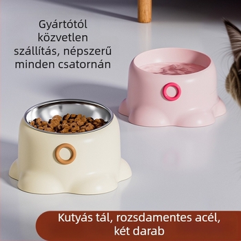 Macska etető tál, csúszásmentes, ferde szájú kialakítás, nyakvédő funkció, PP anyag, Youmi márka
