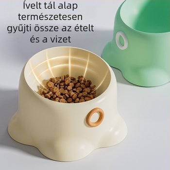 Macska etető tál, csúszásmentes, ferde szájú kialakítás, nyakvédő funkció, PP anyag, Youmi márka
