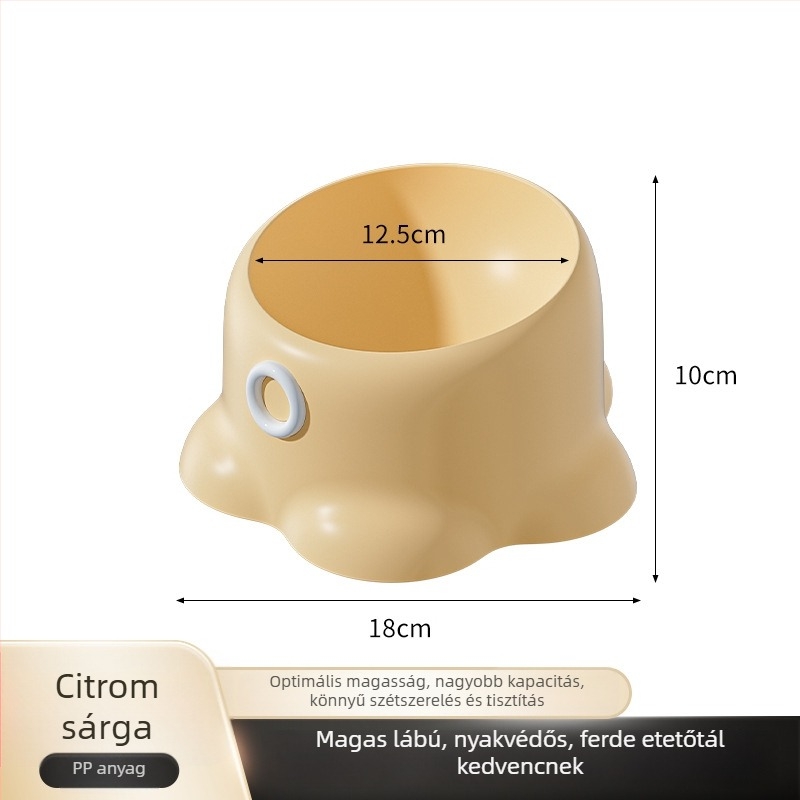 Macska etető tál, csúszásmentes, ferde szájú kialakítás, nyakvédő funkció, PP anyag, Youmi márka