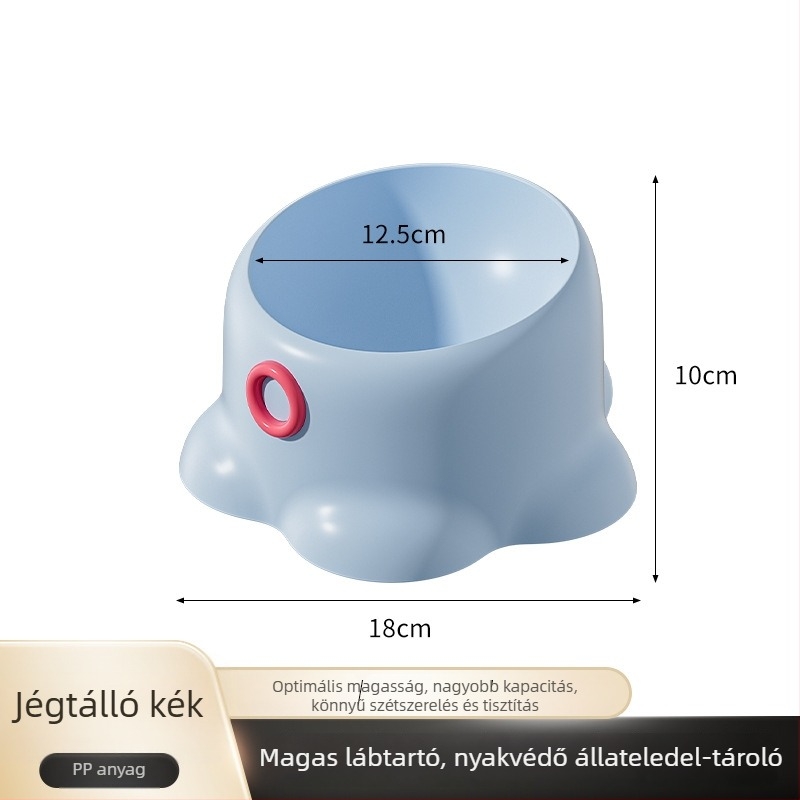 Macska etető tál, csúszásmentes, ferde szájú kialakítás, nyakvédő funkció, PP anyag, Youmi márka