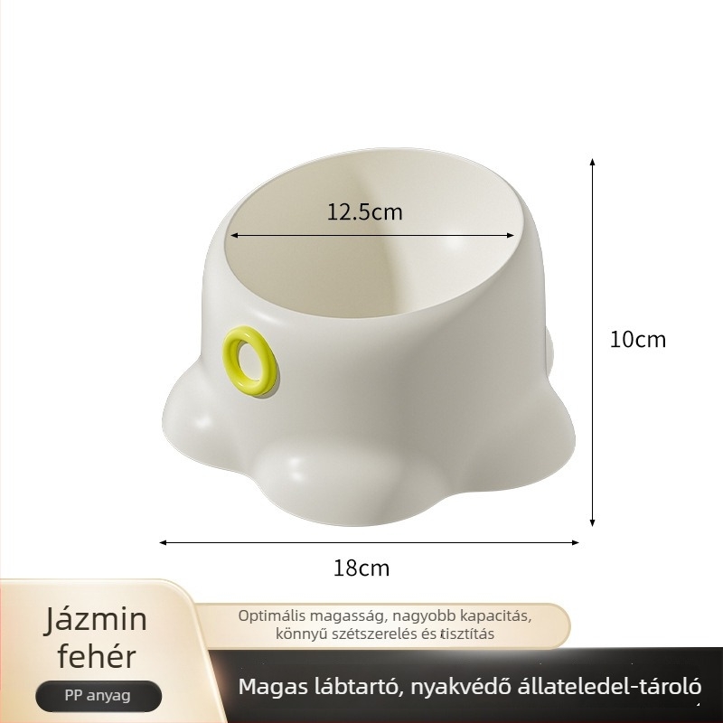 Macska etető tál, csúszásmentes, ferde szájú kialakítás, nyakvédő funkció, PP anyag, Youmi márka