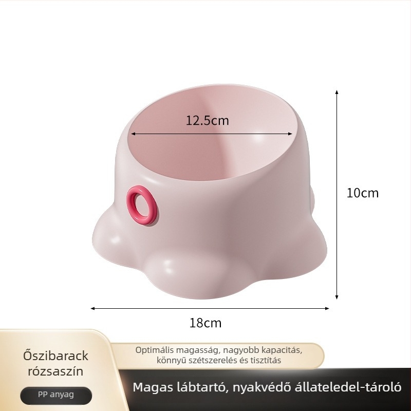 Macska etető tál, csúszásmentes, ferde szájú kialakítás, nyakvédő funkció, PP anyag, Youmi márka