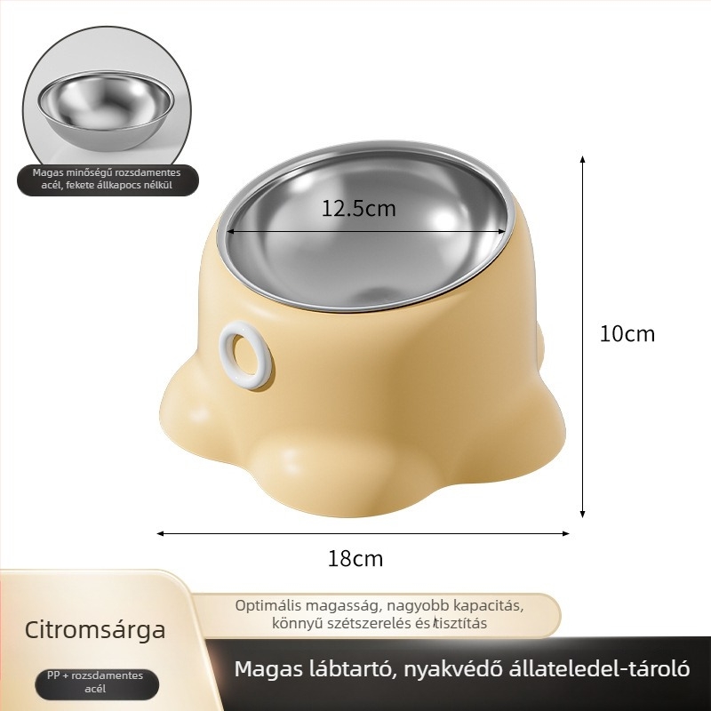 Macska etető tál, csúszásmentes, ferde szájú kialakítás, nyakvédő funkció, PP anyag, Youmi márka