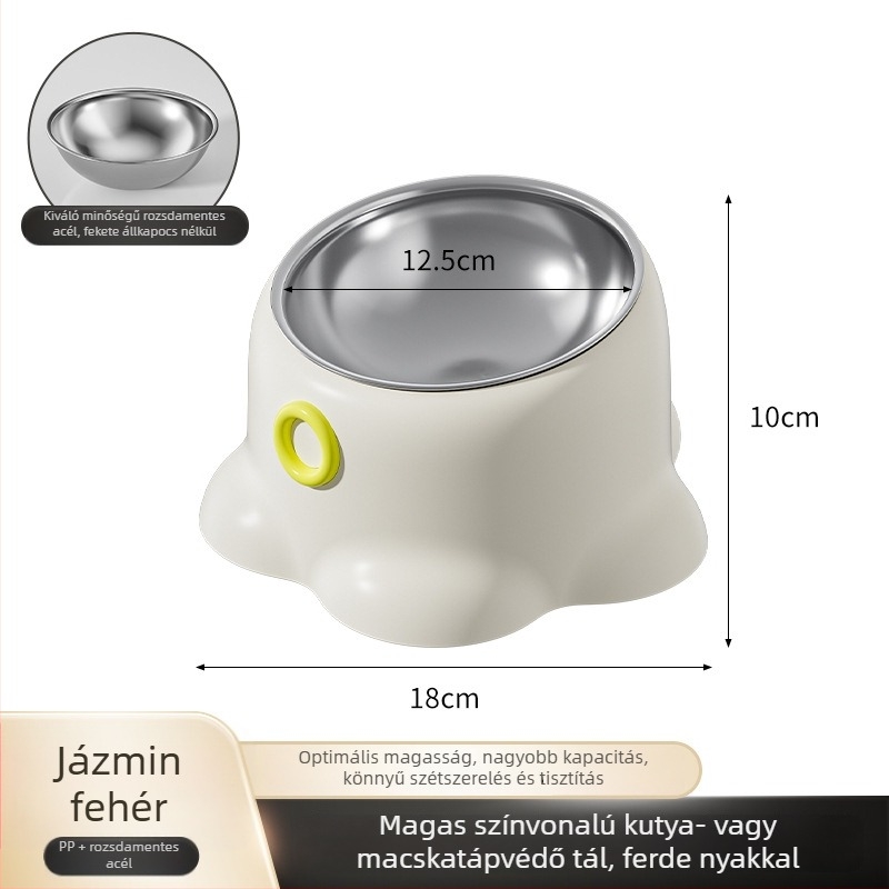 Macska etető tál, csúszásmentes, ferde szájú kialakítás, nyakvédő funkció, PP anyag, Youmi márka