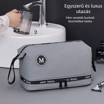 Uniszex neszesszer utazáshoz – kétszintes kialakítás, száraz–nedves szétválasztás, nagy kapacitás, membrán anyag, vízálló